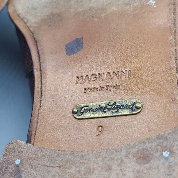 Magnanni  Raul men shoe genuine lizard skin penny loafer Spain cognac Sz 9 main image 10